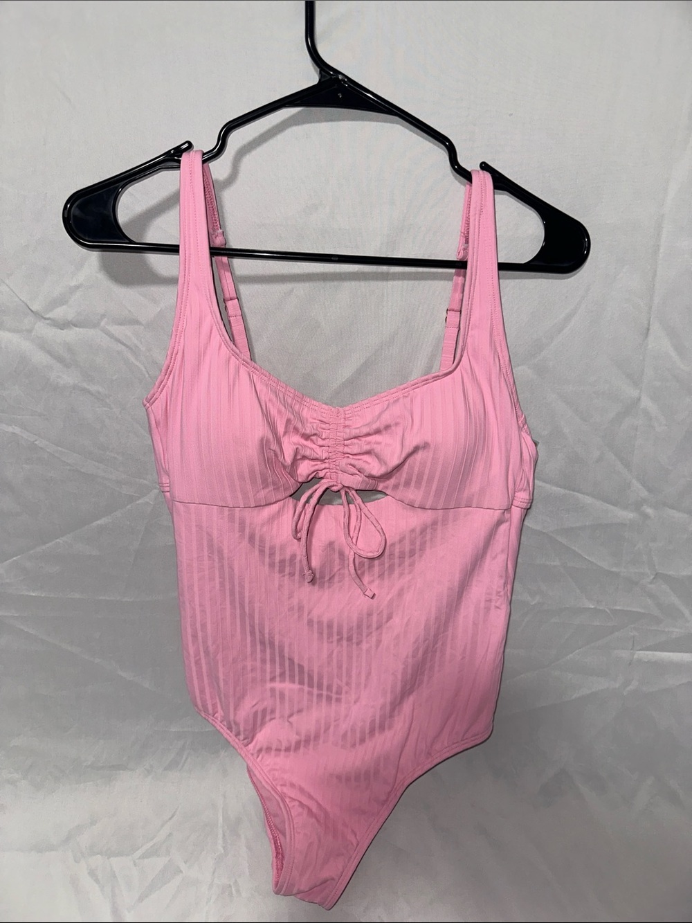 Shade & Shore Pink One-Piece Swimsuit with Front Tie